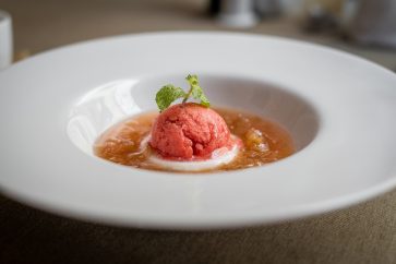 CHILLED RHUBARB SOUP…..$5,00