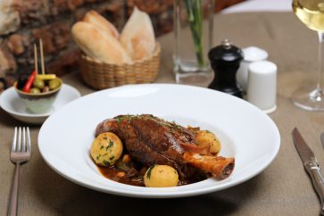 Lamb shank with red wine and rosemary juice $15.50
