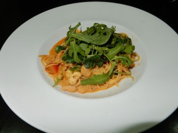 Seafood pasta with bisque sauce $ 14.50